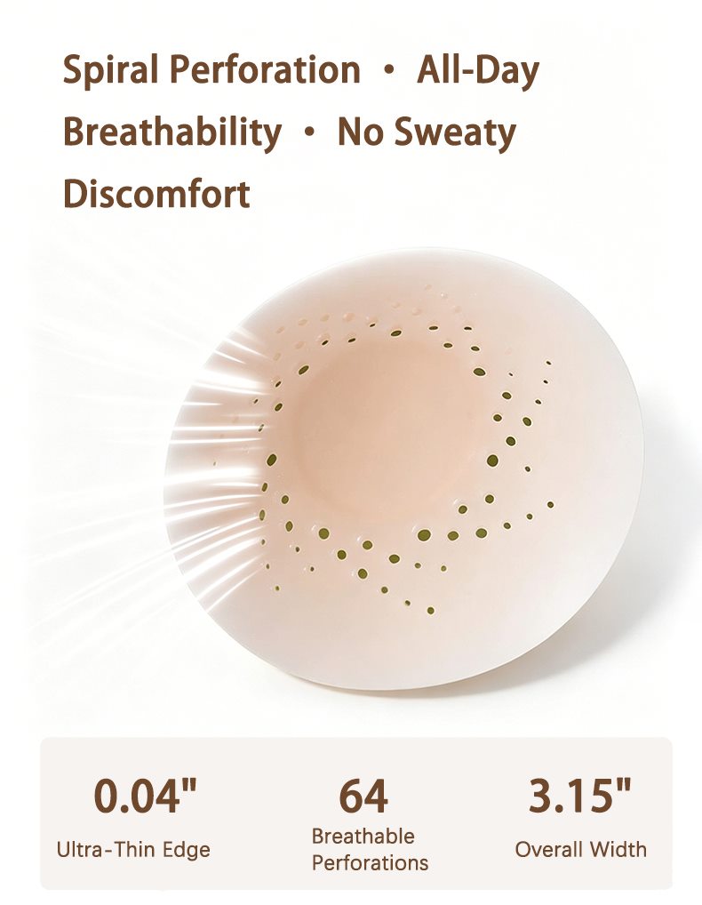 Close-up of a breathable SecTender nipple cover