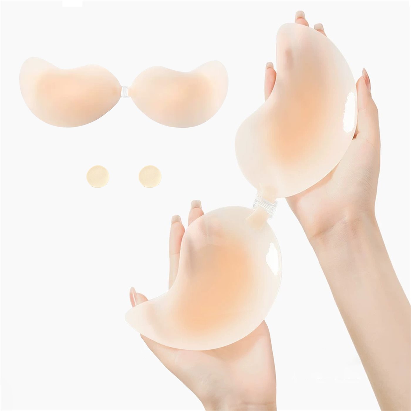 SecTender sticky bra held to show the center clasp